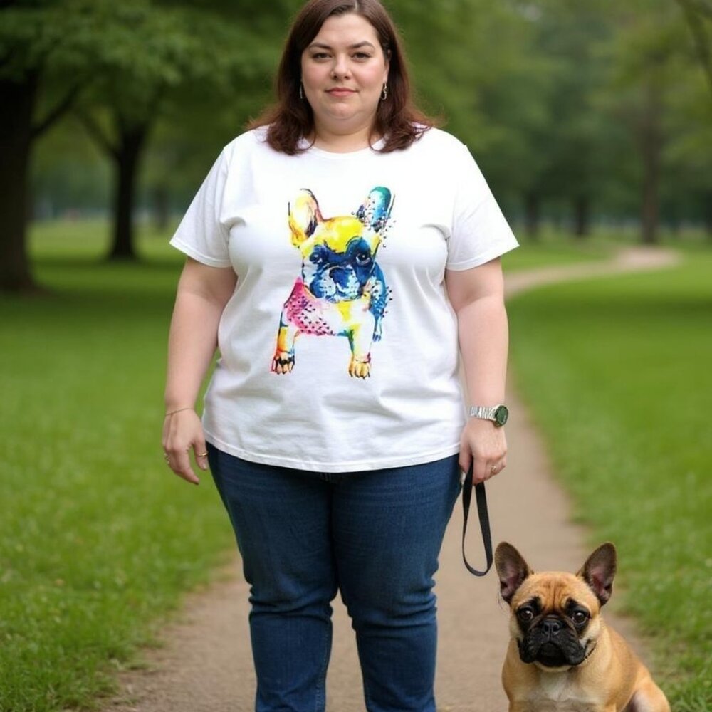 For The Republic Frenchie French Bulldog Graphic Tee NWT